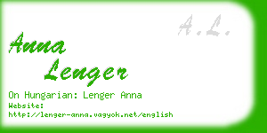 anna lenger business card